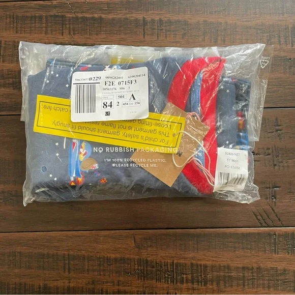 Mini Boden Blue Space Santa Long John Pajamas NWT - Picture 12 of 12